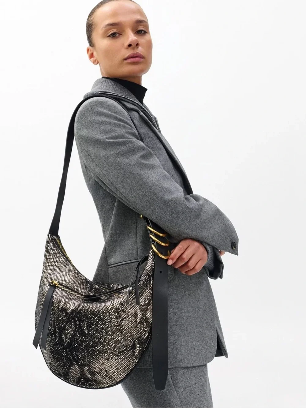 rag & bone Mercer Medium Python Leather Hobo NWT